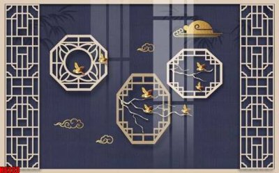 File in trần file tranh nền tường thủy mặc tổng hợp H6233 (file gốc) phong thủy