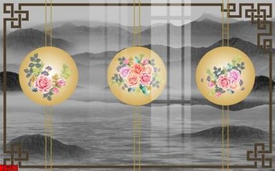 Mua file gốc file tranh nền tường thủy mặc tổng hợp H6241 (PSD) tại Filetranh.com