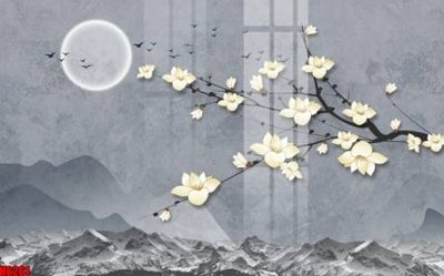 File gốc file tranh nền tường thủy mặc tổng hợp H6261 (chuẩn màu) cho in offset