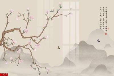 File gốc file tranh nền tường thủy mặc tổng hợp H6262 (in lụa) cao cấp