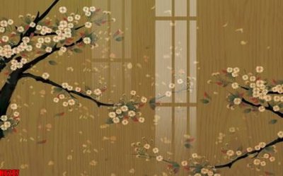 File PSD file tranh nền tường thủy mặc tổng hợp H6287 (gốc) tách lớp chi tiết