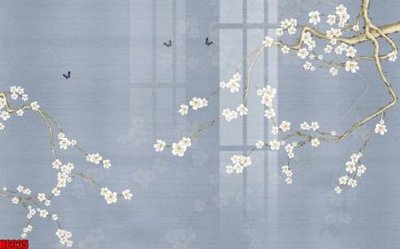 File tranh trang trí file tranh nền tường thủy mặc tổng hợp H6325 (file gốc)