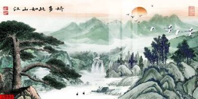 Ảnh mô tả file gốc in mica file tranh nền tường thủy mặc tổng hợp H6335