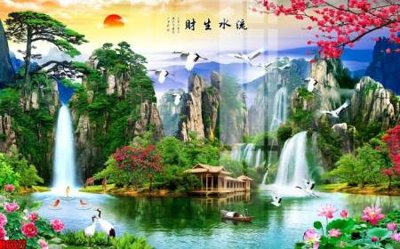 File tranh ảnh gốc file tranh nền tường thủy mặc tổng hợp H6377 dùng cho in khổ lớn