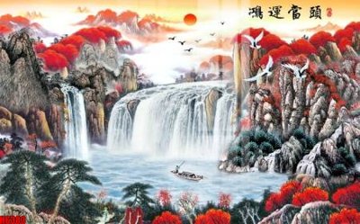 Download file gốc file tranh nền tường thủy mặc tổng hợp H6383 (in mica) 3D