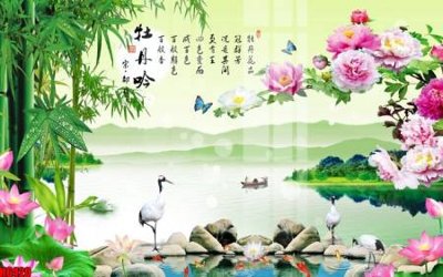 File tranh in trần file tranh nền tường thủy mặc tổng hợp H6420 (ảnh gốc siêu nét)