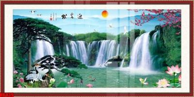 File tranh file tranh nền tường thủy mặc tổng hợp H6439 (bản gốc) in lụa 3D