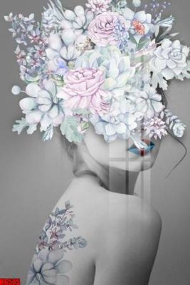 File gốc file tranh nền tường thủy mặc tổng hợp H6525 (in lụa) họa tiết 3D