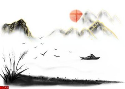 File tranh gốc file tranh nền tường thủy mặc tổng hợp H6622 (bản quyền) Filetranh.com