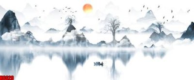 File gốc file tranh nền tường thủy mặc tổng hợp H6629 (PNG) trong suốt (transparent)