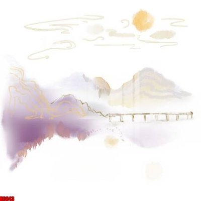 File gốc file tranh nền tường thủy mặc tổng hợp H6643 (cho in ấn) độc quyền