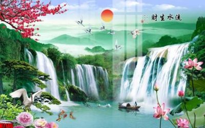 Tải file File tranh gốc in tranh tường nền tổng hợp H7146 (gốc) chủ đề hoa sen