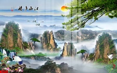 File in trần File tranh gốc in tranh tường nền tổng hợp H7354 (bản gốc) phong cảnh