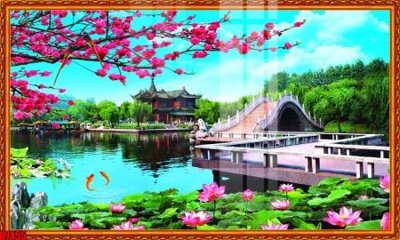 File in trần File tranh gốc in tranh tường nền tổng hợp H7455 (bản gốc 3D) sống động