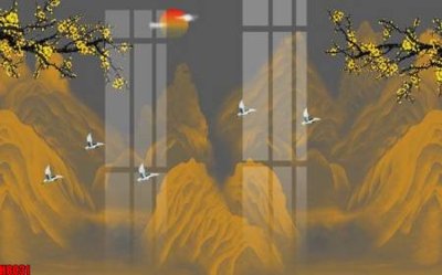 File gốc File tranh gốc tổng hợp tranh nền tường đẹp H8031 (in lụa) hoa văn cổ điển