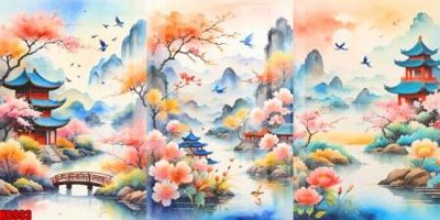 File gốc File tranh gốc tổng hợp tranh nền tường đẹp H8993 (phiên bản chuẩn) để in ấn