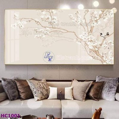 Tải file File tranh hoa và chim tối giản trung quốc HC1001 (gốc) để in ấn ngay