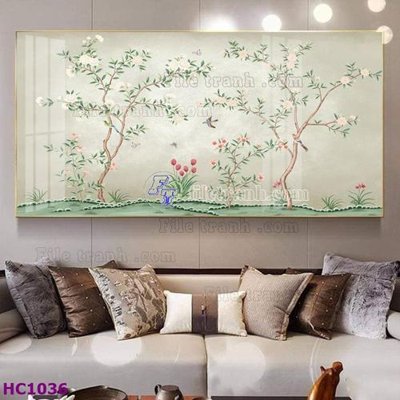 Tải file File tranh hoa và chim tối giản trung quốc HC1036 (gốc) làm file in ấn