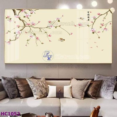 File gốc File tranh hoa và chim tối giản trung quốc HC1052 (in ấn) không giới hạn