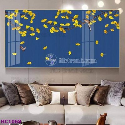 File in trần File tranh hoa và chim tối giản trung quốc HC1068 (file gốc) xuyên sáng