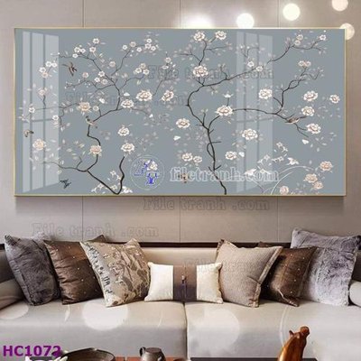 File PSD File tranh hoa và chim tối giản trung quốc HC1072 (gốc) cho in quảng cáo