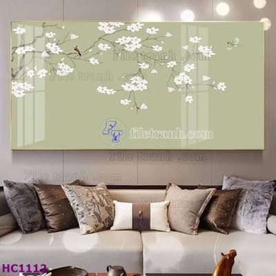 Tải file File tranh hoa và chim tối giản trung quốc HC1112 (gốc) làm file quảng cáo