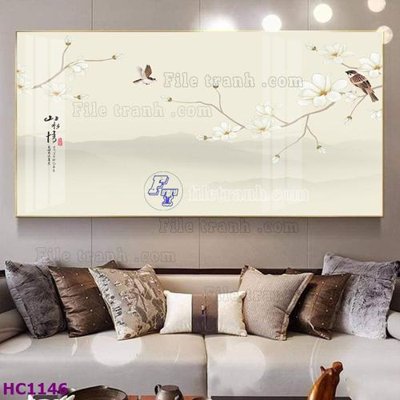 Tệp tin gốc File tranh hoa và chim tối giản trung quốc HC1146 (dùng cho in ấn) chuyên nghiệp