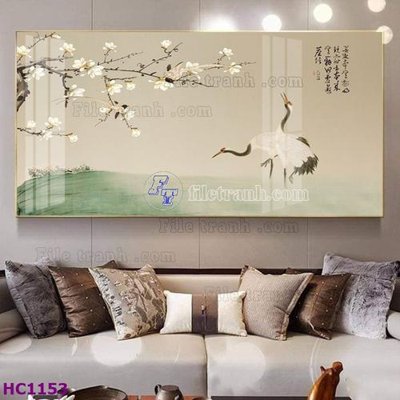 File tranh in mica File tranh hoa và chim tối giản trung quốc HC1153 (độ phân giải cao)