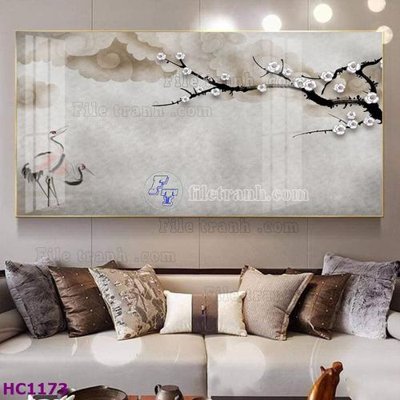 File gốc File tranh hoa và chim tối giản trung quốc HC1173 (phiên bản chuẩn) để in ấn