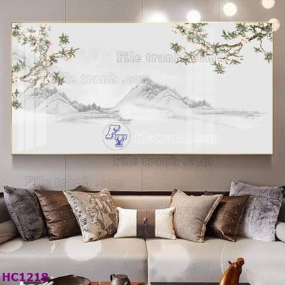 Tải file File tranh hoa và chim tối giản trung quốc HC1218 (gốc) in trên mọi chất liệu