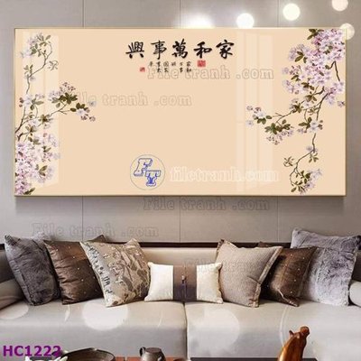 Tải file File tranh hoa và chim tối giản trung quốc HC1222 (gốc) chủ đề tâm linh