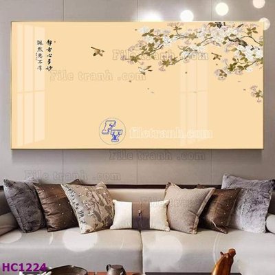 Download file gốc File tranh hoa và chim tối giản trung quốc HC1224 (in mica) 3D