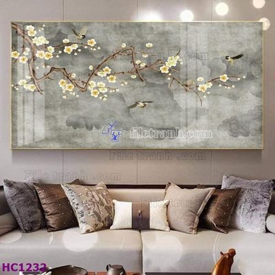 File gốc File tranh hoa và chim tối giản trung quốc HC1232 (PSD/TIFF) độ phân giải cao