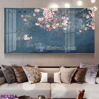 File gốc File tranh hoa và chim tối giản trung quốc HC1254 (cho in 3D) độc đáo