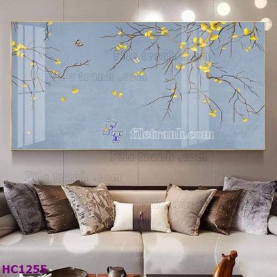 File gốc File tranh hoa và chim tối giản trung quốc HC1255 (dành cho trang trí nội thất)