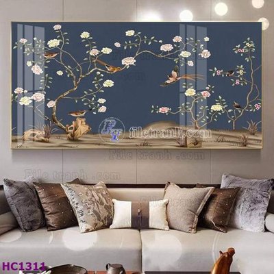 File in ấn cao cấp File tranh hoa và chim tối giản trung quốc HC1311 (file gốc)