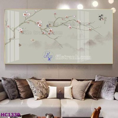 File tranh File tranh hoa và chim tối giản trung quốc HC1339 (file gốc) chủ đề phong thủy