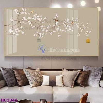 Download file File tranh hoa và chim tối giản trung quốc HC1341 (chất lượng in ấn)