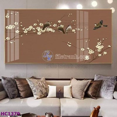 Tải file gốc File tranh hoa và chim tối giản trung quốc HC1379 dùng cho in ấn