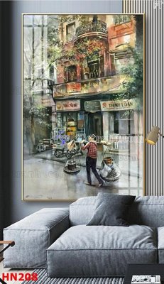 File tranh File tranh phố cổ hà nội xưa HN208 (gốc) chủ đề con người
