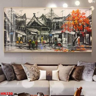 Tải file File tranh phố cổ hà nội xưa HN230 (gốc) làm file tranh quảng cáo