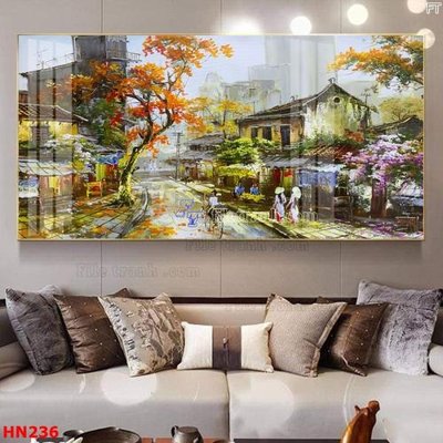 Ảnh gốc File tranh phố cổ hà nội xưa HN236 (độ nét cao) in mica