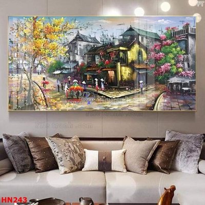 File in trần File tranh phố cổ hà nội xưa HN243 (file gốc) hoa văn 3D