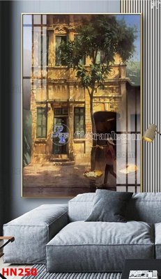 File ảnh File tranh phố cổ hà nội xưa HN250 (gốc) in decal dán tường