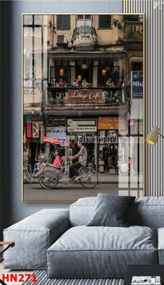 File gốc File tranh phố cổ hà nội xưa HN271 (in 3D) nghệ thuật