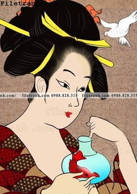 File tranh trang trí Hinh minh hoa co gai Nhat 109 (tải file gốc)