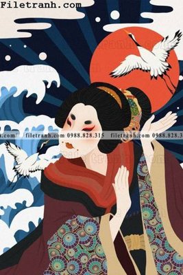 File tranh Hinh minh hoa co gai Nhat 117 (gốc) in film