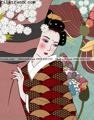 Tải file tranh Hinh minh hoa co gai Nhat 181 (gốc) tại Filetranh.com