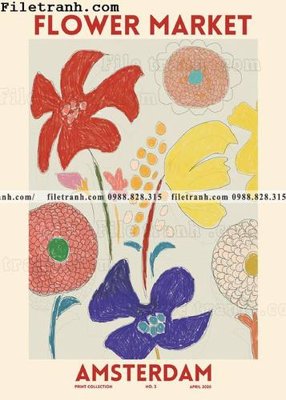 File tranh Hoa phong cach Bac Au 143 (bản gốc) in lụa dán tường