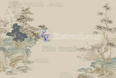 File gốc File tranh gốc tranh tường bích họa idochine trung quốc IDT109 (in lụa) hoa văn cổ điển